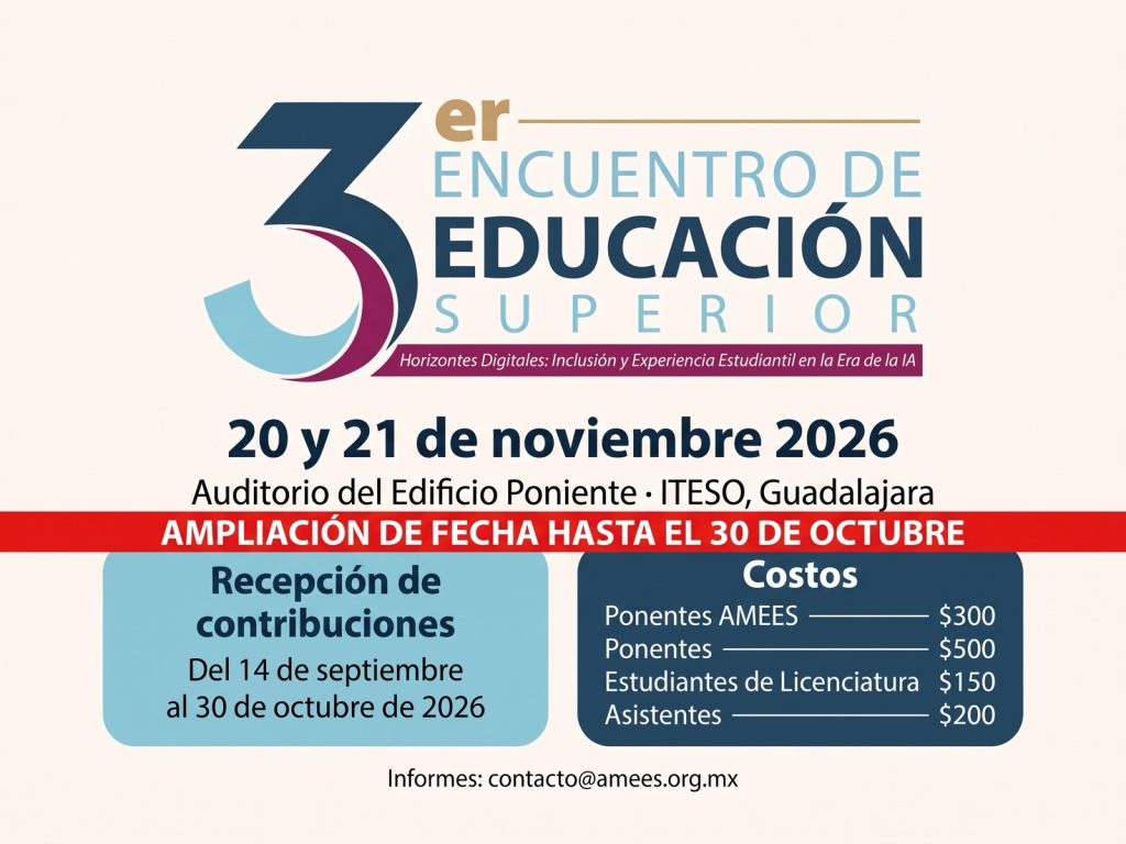 Ampliación convocatoria 3er Encuentro AMEES: hasta el 30 de octubre
